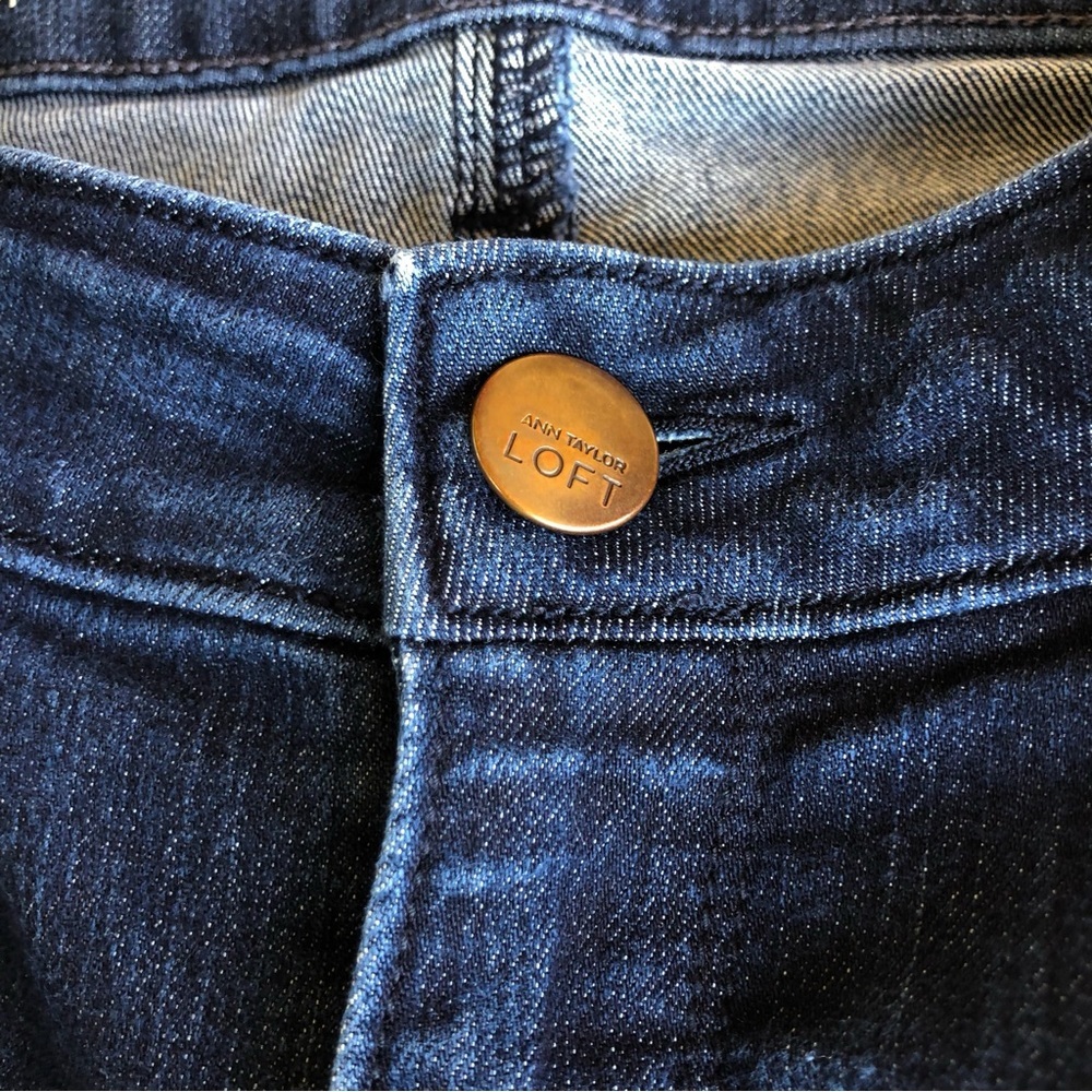 Ann Taylor Loft Curvy Crop Low Rise Dark Wash Jeans 28/6 - Picture 7 of 13